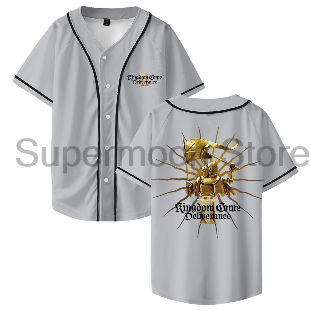 المملكة تعال Deliveryance II فارس الساخن لعبة البيسبول جيرسي الخامس الرقبة قصيرة الأكمام زر متابعة قمصان النساء الرجال الشارع الشهير المحملة