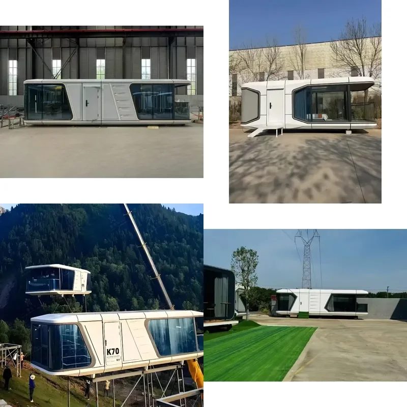 Luxury 3-Bedroom Durable Outdoor Commercial House for Prefab Airship Pod Vessel-Style