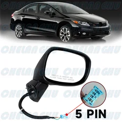 For Honda 9th Civic FB2 FB3 FB6 2012 2013 2014 2015 US Version Right Side 5 Pins Black Painted Power Adjust Mirror Assembly