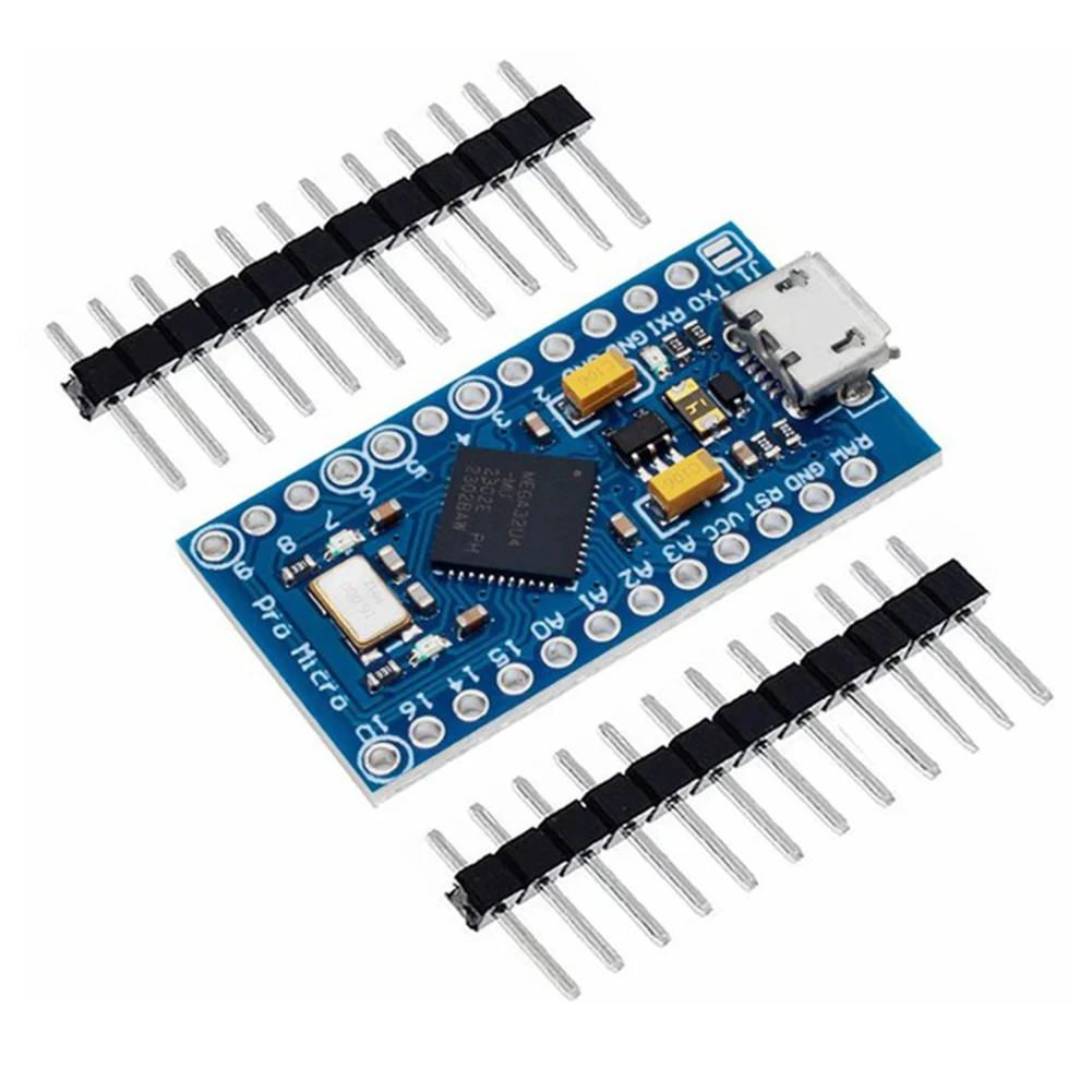 Pro Micro Module Board With 2 Row Pin Header ATmega32U4 5V/16MHz Micro-USB Development Module Board Voltage Regulator