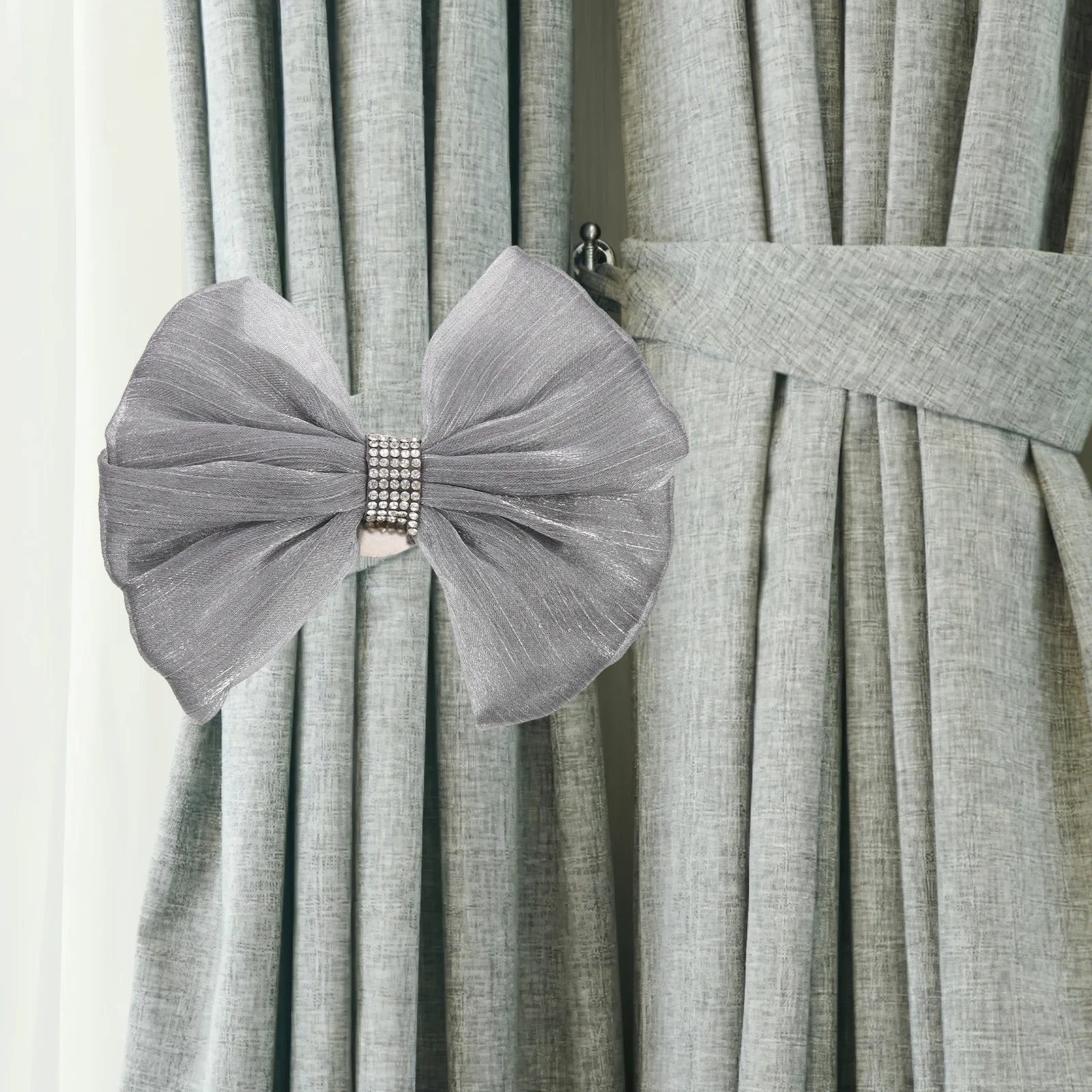 Bowknot رباط للستائر الشاش العائق حزام الزخرفية لنافذة الستائر المنزل مكتب الزفاف حامل الستار الستائر العائق #6