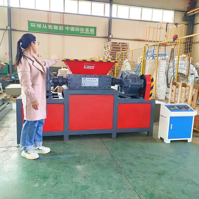 Heavy Duty Industrial Waste Tire Shredder , Scrap Car Tire Shredder Machine , Tyre Shredding Machines For Waste Tire Crusher