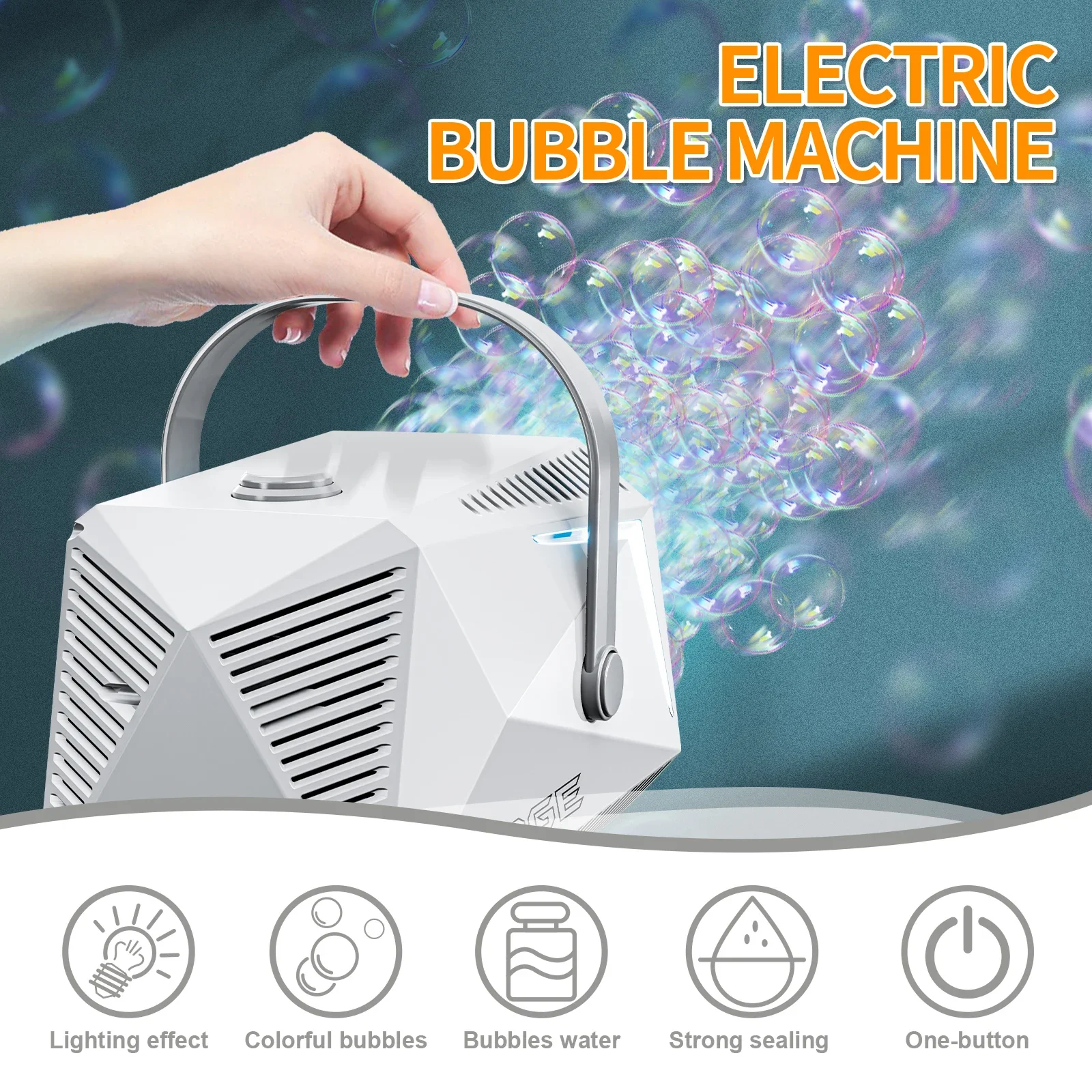 10 Hole Bubbles Machine Stage Bubble Gun Bubble Handheld Automatic Electric Blowing Outdoor Wedding Party Toys Game for Kids
