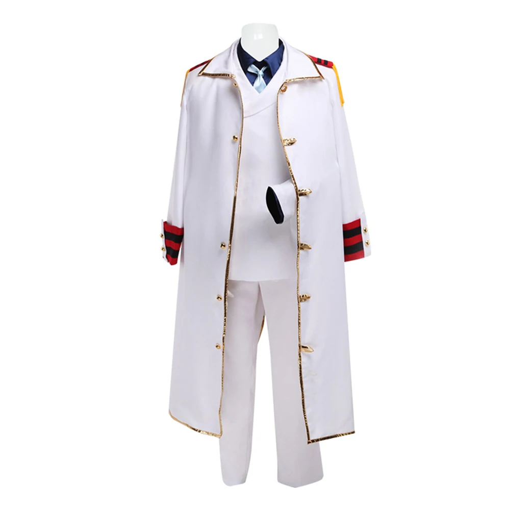 Anime Monkey D Garp Cosplay Costume Marine Uniform Jacket Coat Cloak Lufei Grandpa Party Halloween Costume Men Women