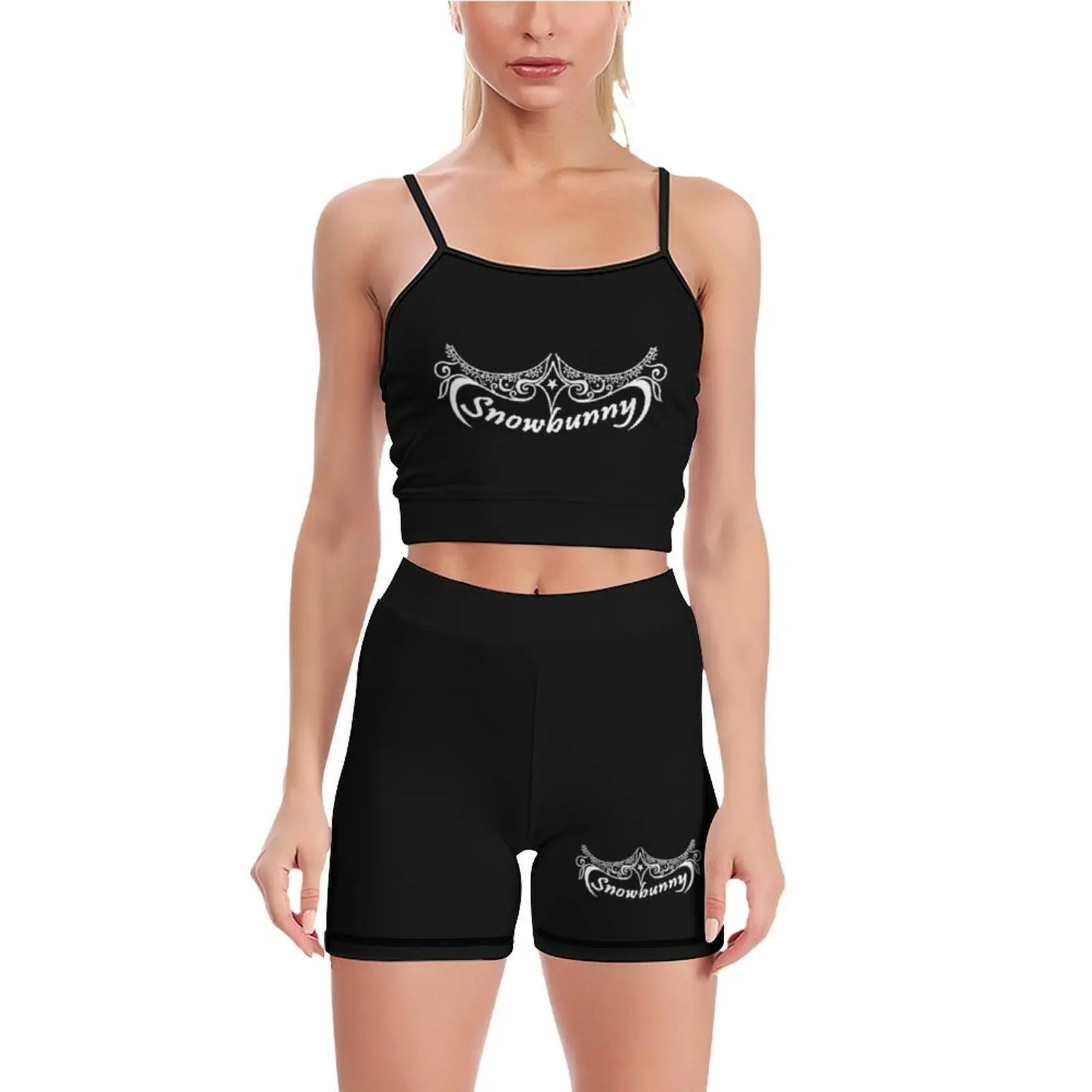 Snow bunny 2 Pieces Workout Sets for Women, Tank Top Matching High Waist  Shorts, Gym Yoga Pilates Outfits