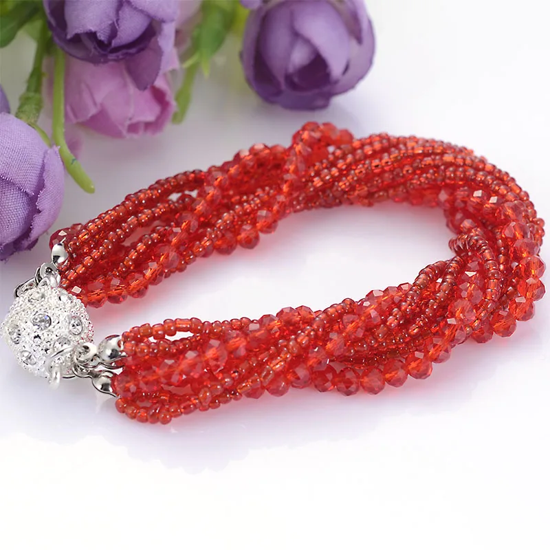 Noomi Mode Mehrere Schicht Stränge Kristall Rocailles Charme Magnetische Armbänder Sommer Schmuck B1470 – Detail 5