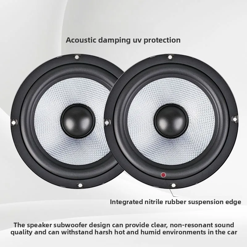 

Car Audio 6.5-inch Set Speaker Modified Car Coaxial High and Medium Heavy Bass Crossover Speaker Front Door Set/whole Car Set