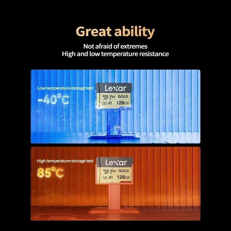 Lexar Micro SD Memory Card 4K Ultra HD UHS-II U3 V60 Read 280MB/s TF Card 128/256GB Write Speed 100MB/s for Drones/sports Camera