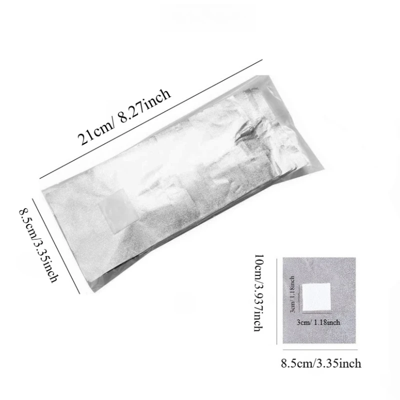 100Pcs 가방 알루미늄 호일 네일 아트 목욕 껍질 네일 제거 랩 타월 젤 리무버 매니큐어 도구