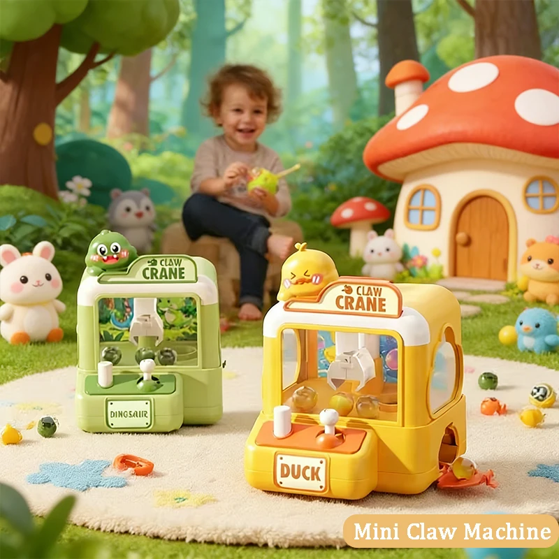 

Duck Mini Claw Machine Toy Cartoon Grab Ball Game Magnetic Color Sorting Number Maze Board Pen Moving Bead for Kids Boys Girls