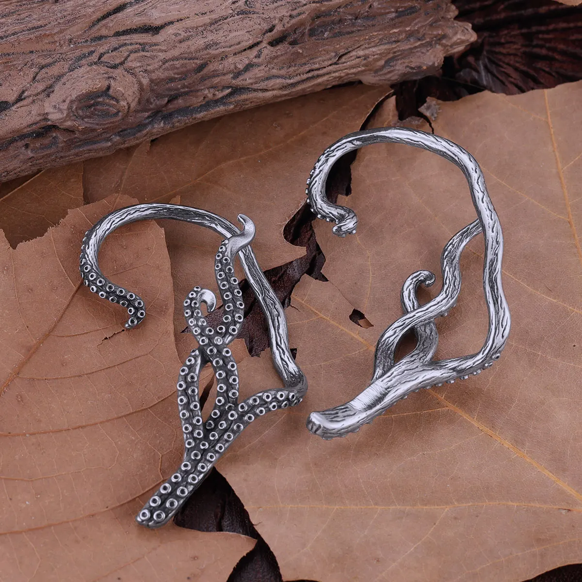 Stainless Steel Imitation Octopus Foot Clip Earring Fashion Women Personality Non-piercing Elf Ear Cuff Jewelry Wedding Gift