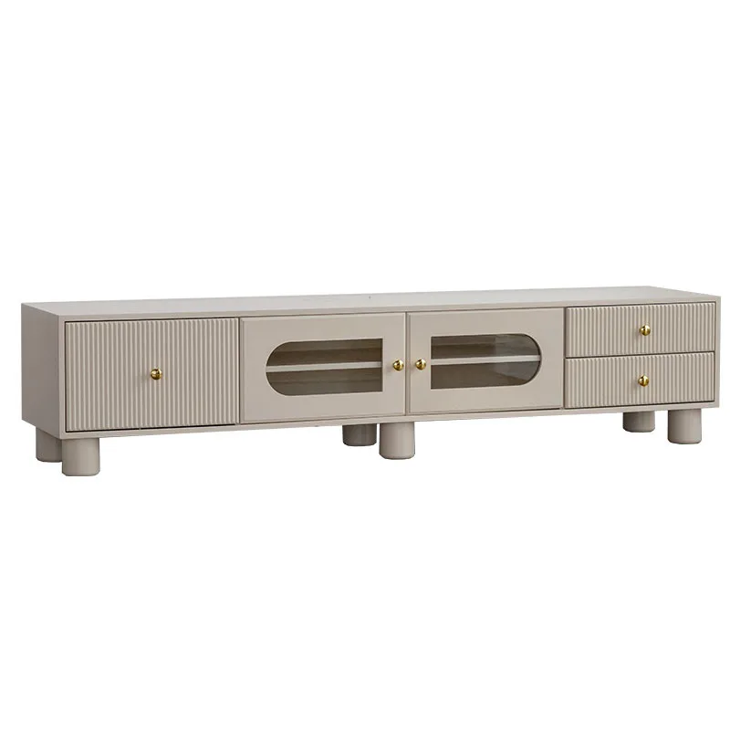 

Cream wind TV cabinet Living room storage locker Simple modern small apartment household cabinet Solid