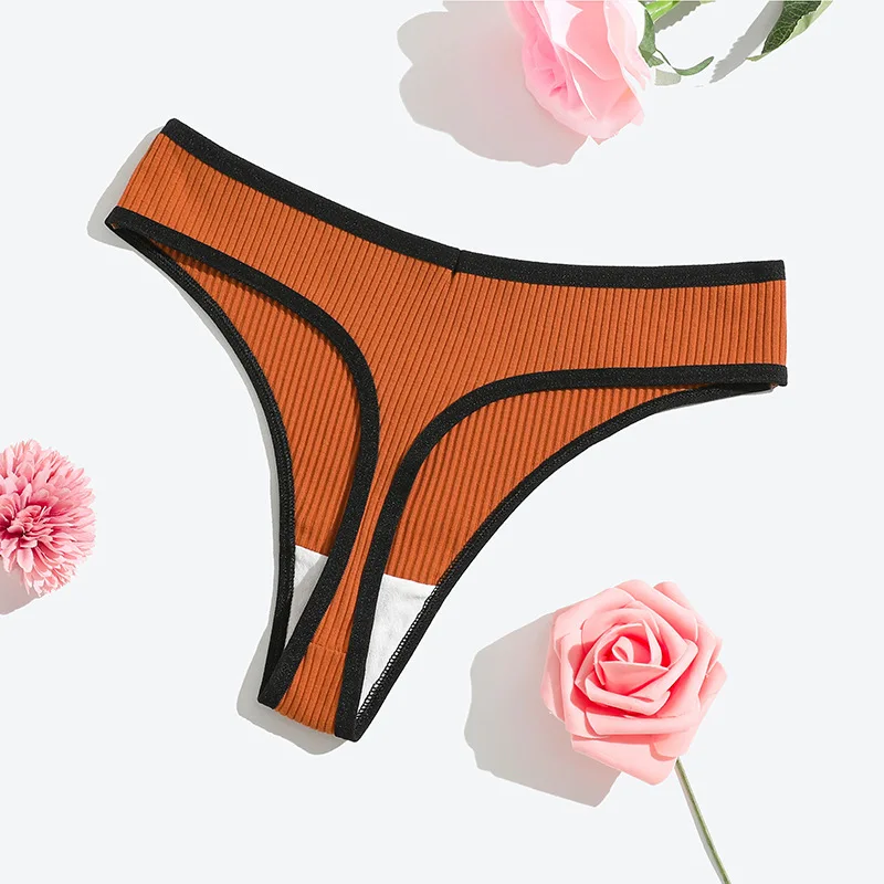 

1 шт., бесшовные хлопковые стринги в рубчик, женские трусики с низкой посадкой, однотонные сексуальные стринги, женское дышащее нижнее белье