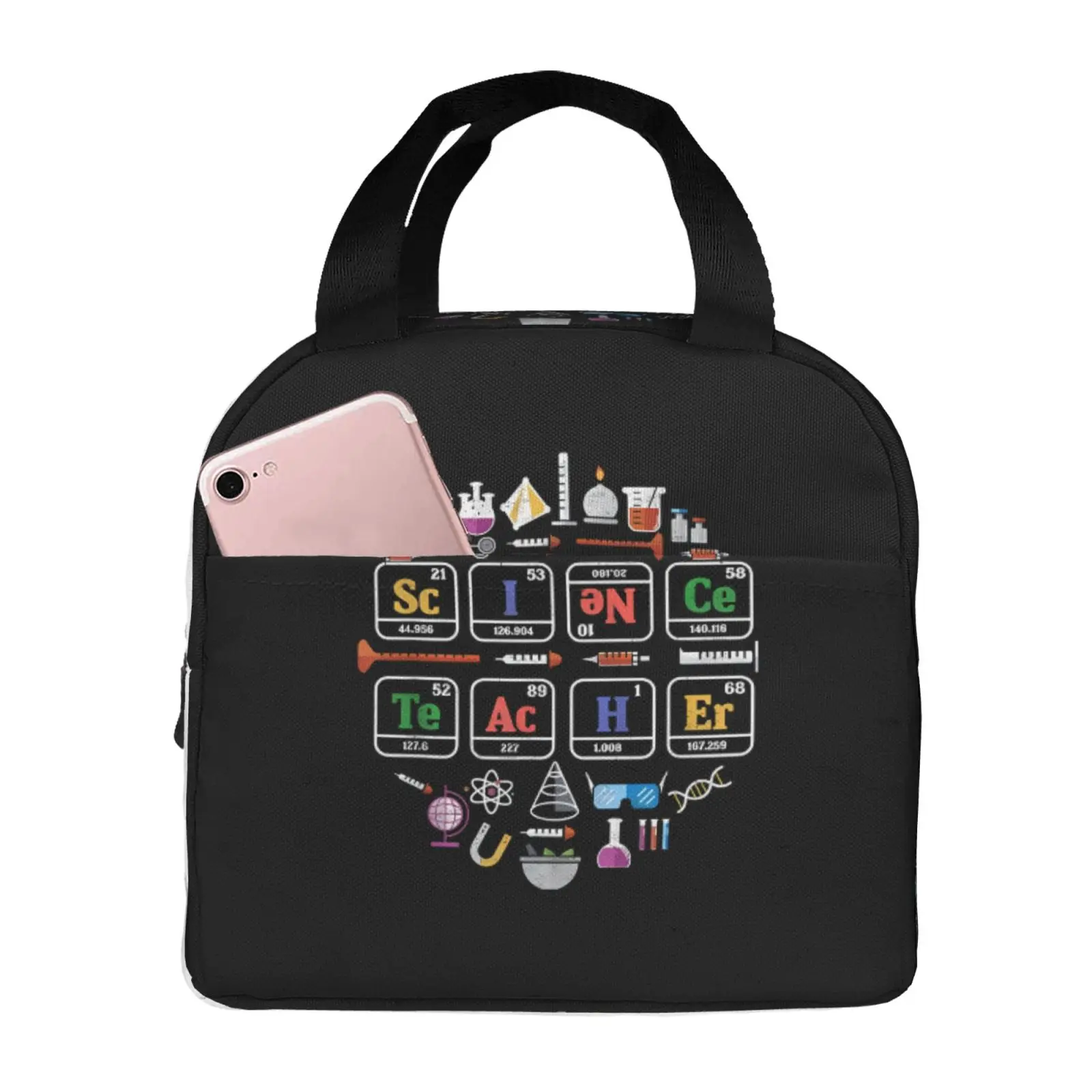 Science Teacher Periodic Table Portable Lunch Boxes Waterproof Thermal Cooler Food Insulated Lunch Bag Kids School Children