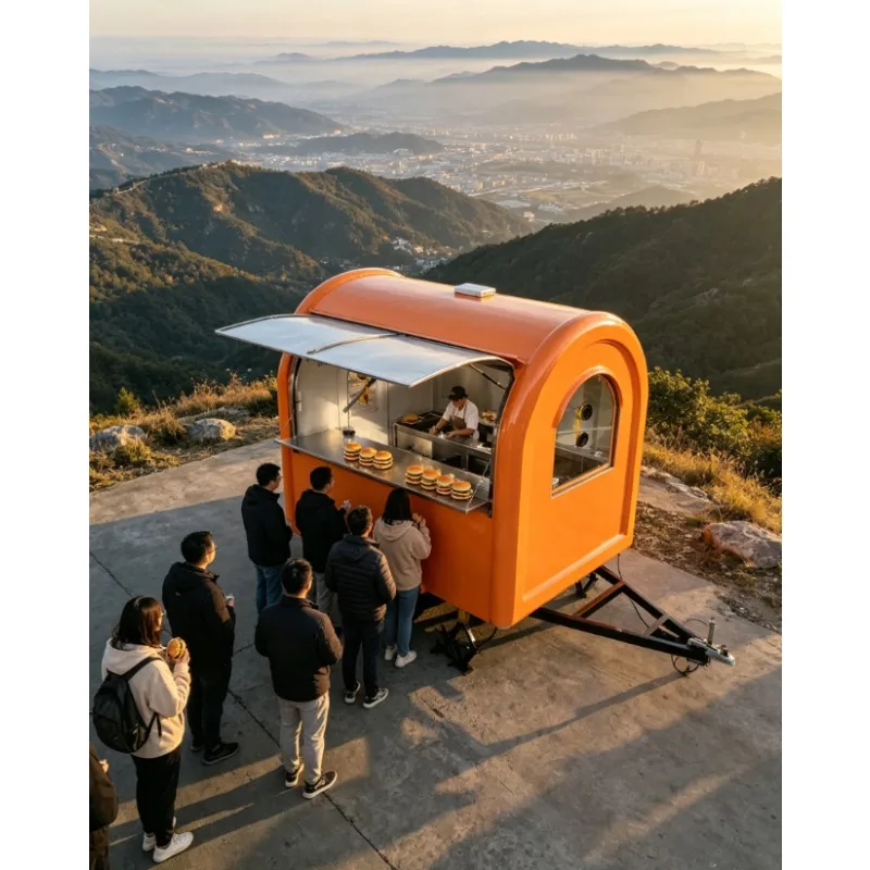 Food Cart Mobile Mobile Food Trailer Kitchen Mobile Trailer FoodTruck Grilled Food Serving Trailer