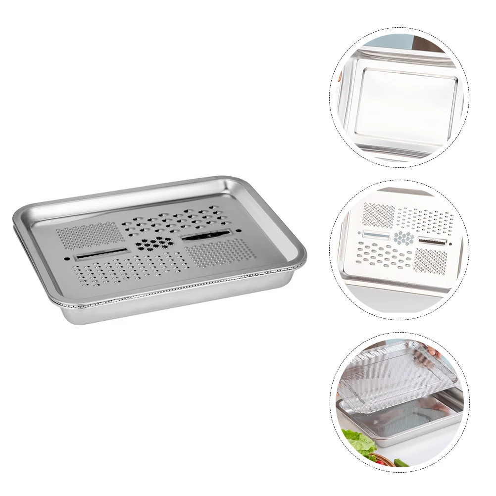 

Stainless Steel Cutting Plate Grater Draining Tray Kitchen Chopping Tool Gadgets Eco Friendly Practical