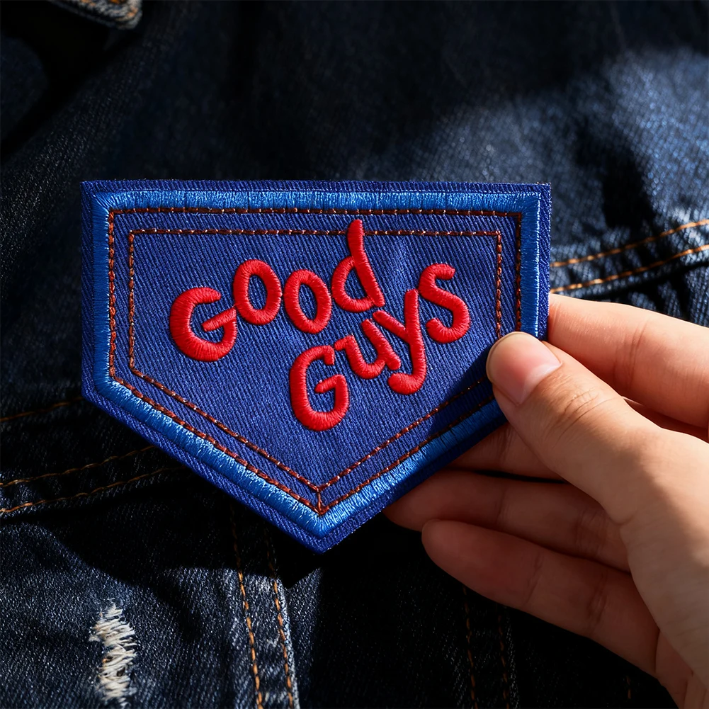 Good Guys bestickter Aufnäher zum Aufbügeln, DIY-Abzeichen, Heißsiegel für Jacke, Jeans, Rucksack, Kleidung, individuelles Dekorationszubehör
