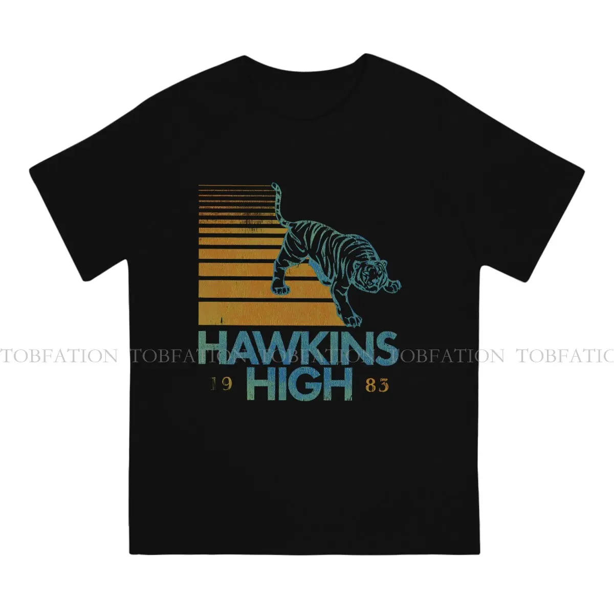 Tiger Wild Animals 100% Cotton TShirts Hawkins High Distinctive Homme T Shirt Funny Clothing Size S-6XL