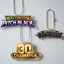 Pkm Ptcg English Version Logo Collection Card Charm Keyring Anime Acrylic Keychain for Pocket Monster Mega Evolutions Logo Gift