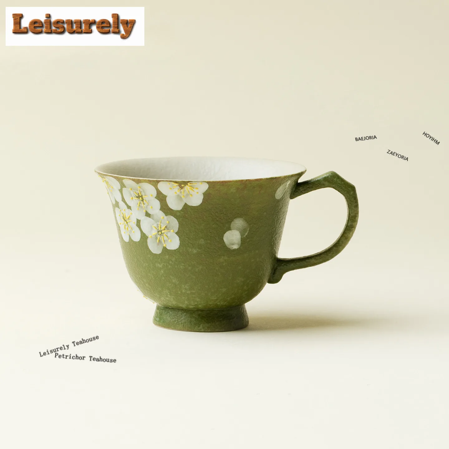 

Чайная чашка ручной росписи с белыми цветами вишни, 80 мл, кружка-пиала для дегустации чая, персональная чашка, мастер-чашка Цзяньчжань, чайные принадлежности