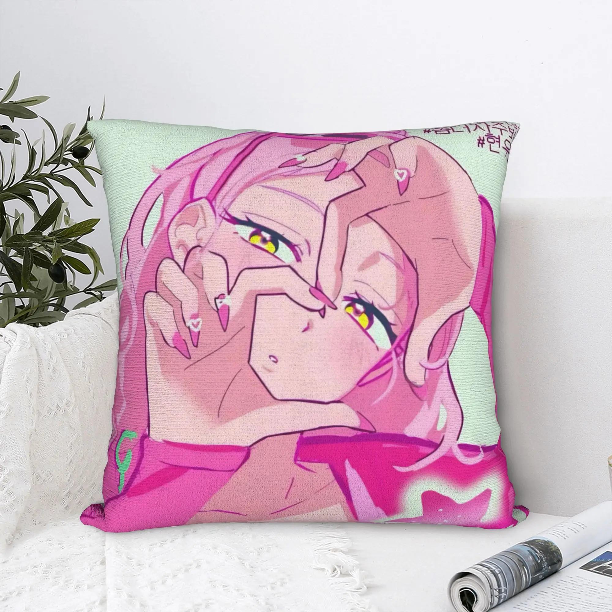 Mizi ALNST Zombie Stage Square Pillow Case Pink Cushion Cover Awesome Polyester Decorative Pillowcover for Sofa 45x45cm
