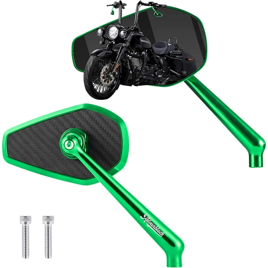 Axion Performance Style Rear View Mirrors Universal Fit for Harley Touring Street Glide Road Glide Sportster Dyna Softail V-Rod