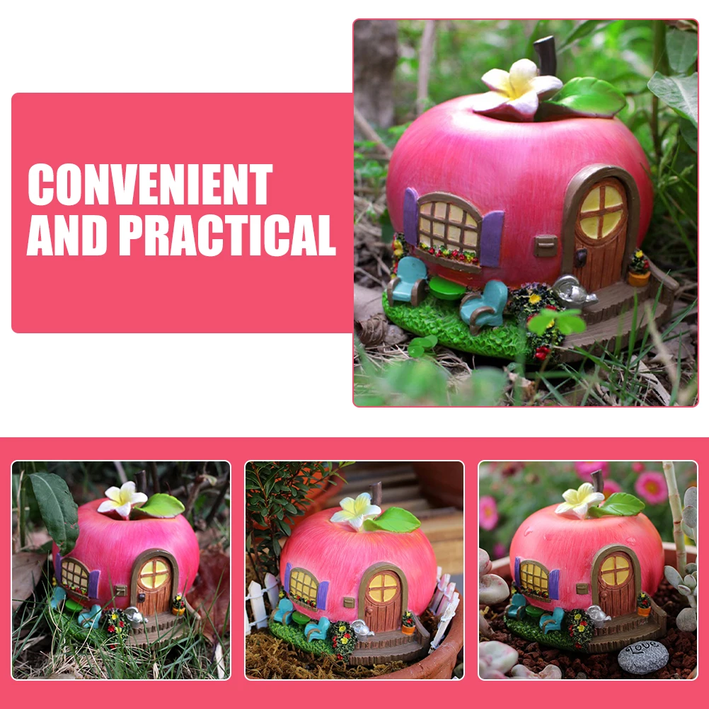

Apple Shaped Fairy House Decor Resin Miniature Garden Accessories Bonsai Landscape Statue Sculpture Home Ornament Crafts
