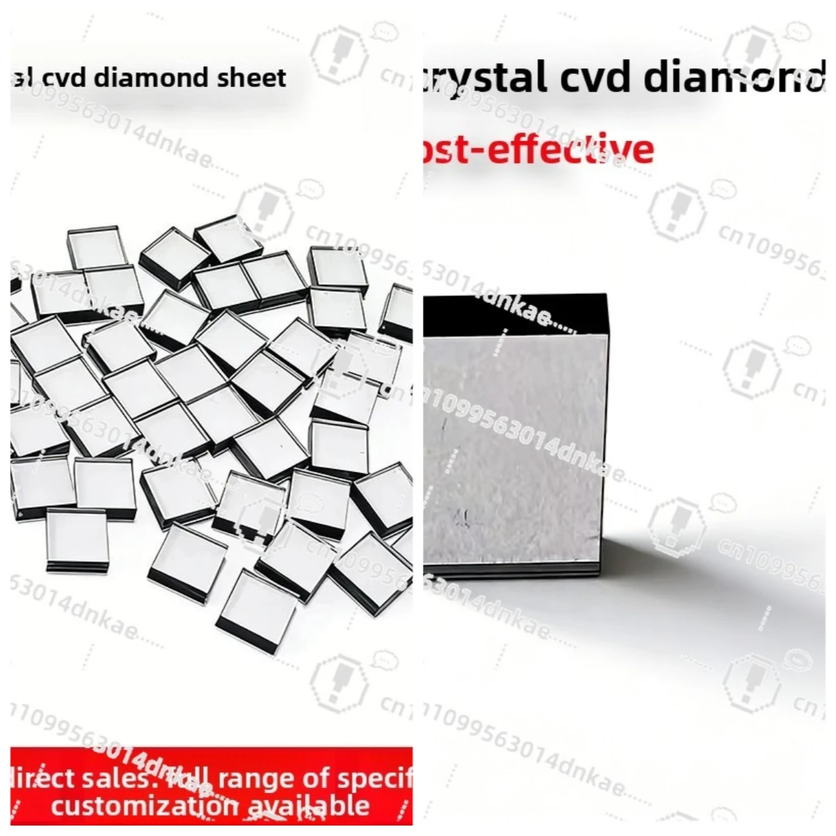 Single Crystal Soldered Diamond Tool Sheet Thermal Conductivity Heat Dissipation Chip 100 Faces 110 Faces 111 Faces Single