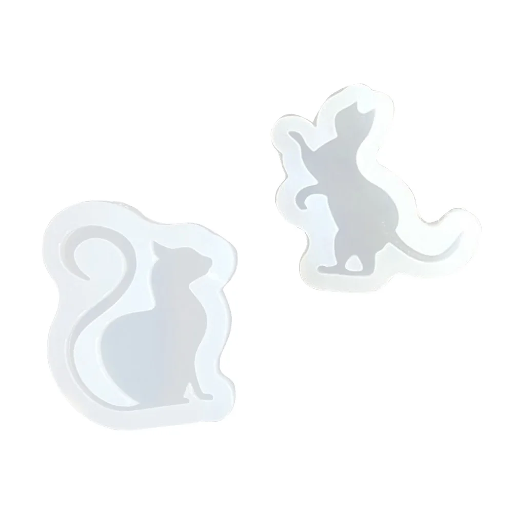 

2 Pcs Resin Mold Silicone Reusable Jewelry Making Crafts Earrings Necklace Pendant Hanging Hole Acid Glue Molds Free