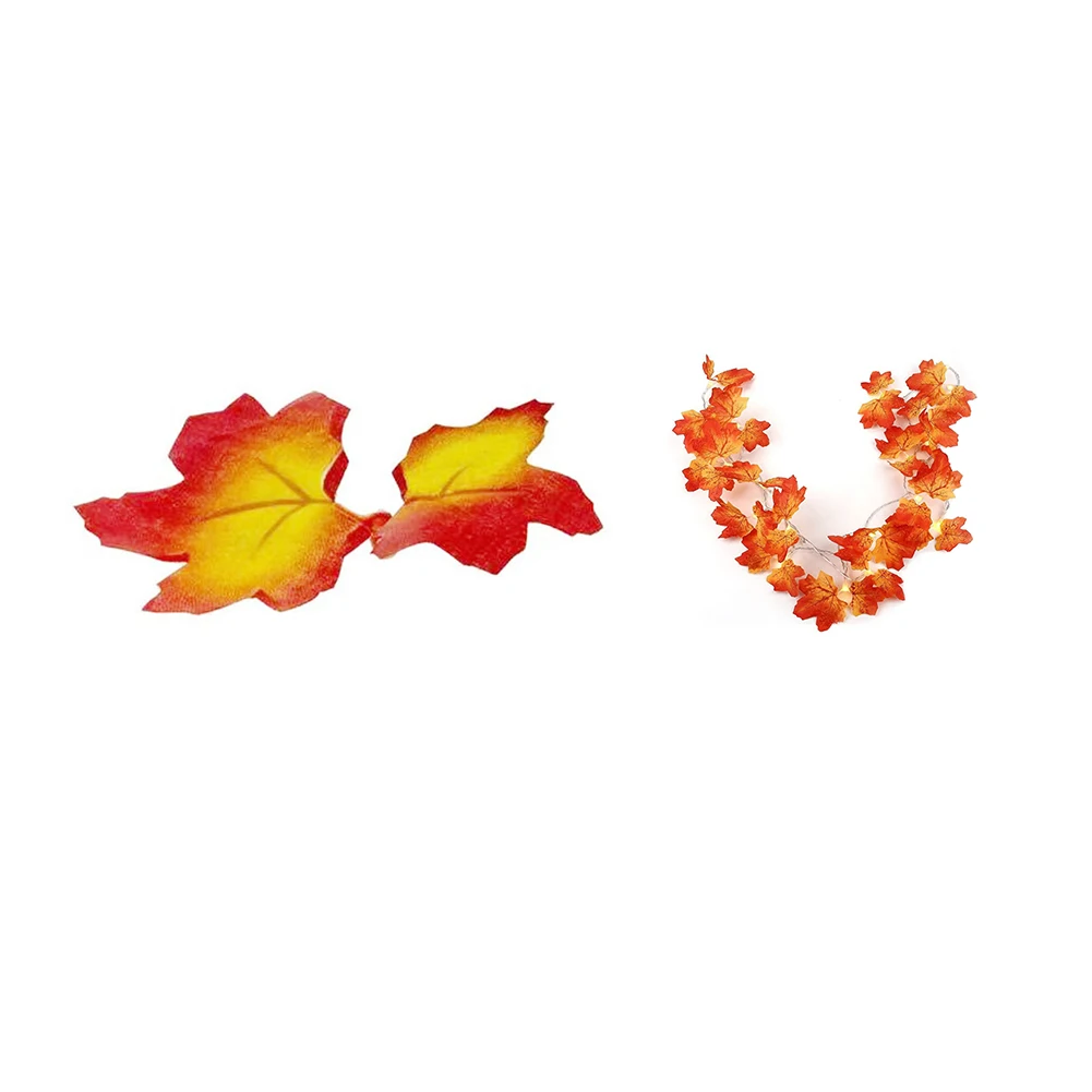 Thanksgiving Decorations For Home Maple Leaf Fall Garland With Lights Battery Operated String Lights For Holiday Halloween Decor