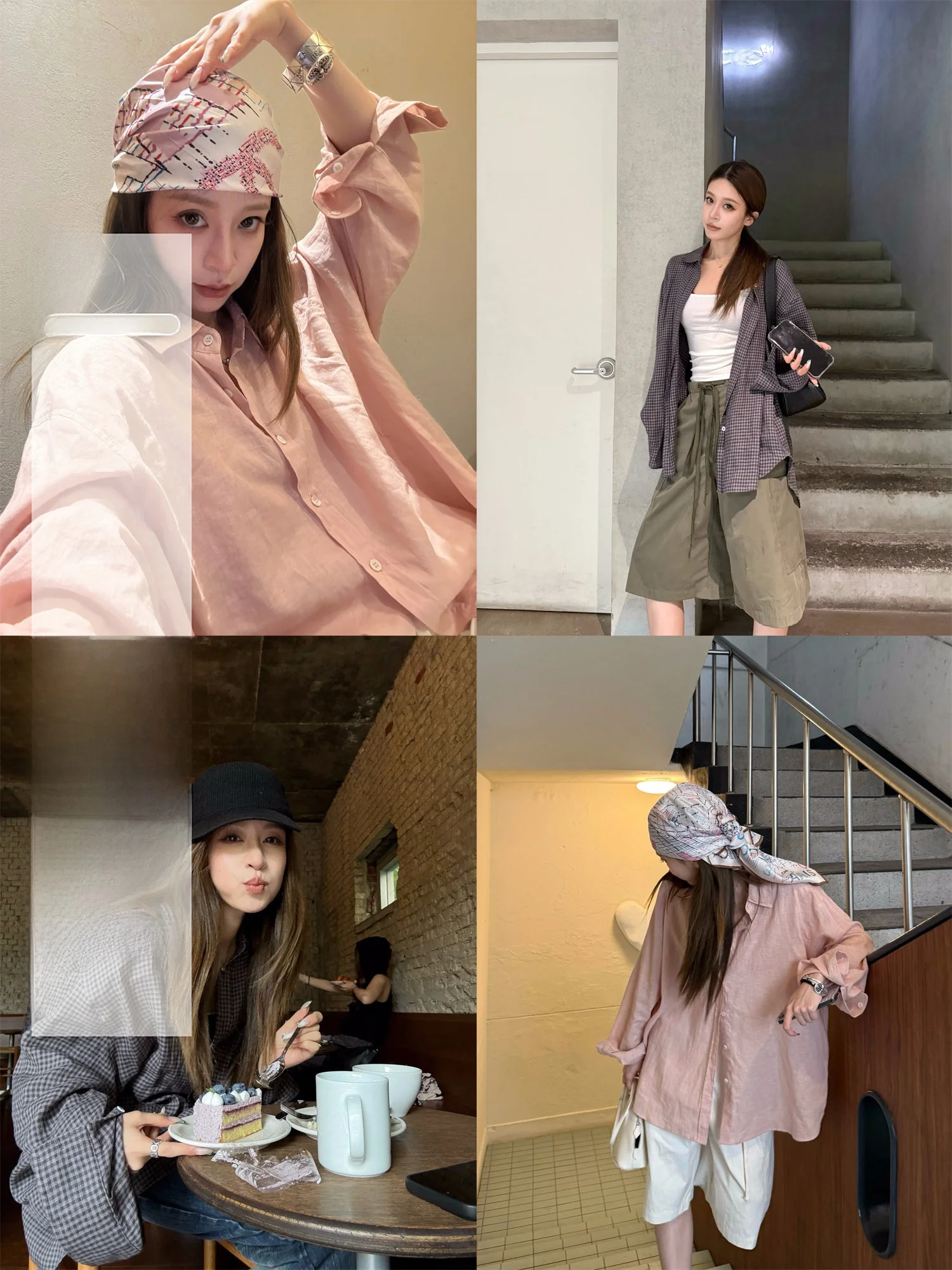 

Watercolor Pink Loose Women's irt Lazy Casual Top Breathable Summer Long Sve Button up irt Comfortable Lightweight