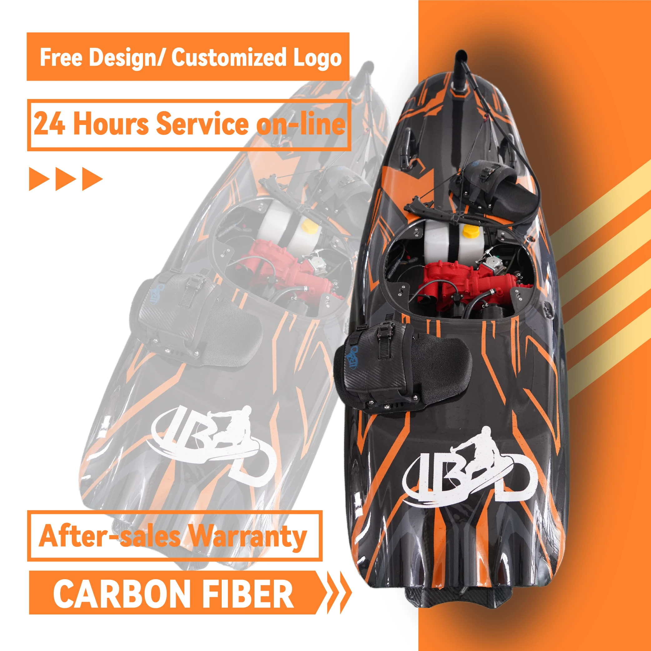 OEM 118cc Two-Stroke Water-Cooled Electric Start Jet Surfboard Carbon Fiber Powered For Offshore Waters Factory Direct