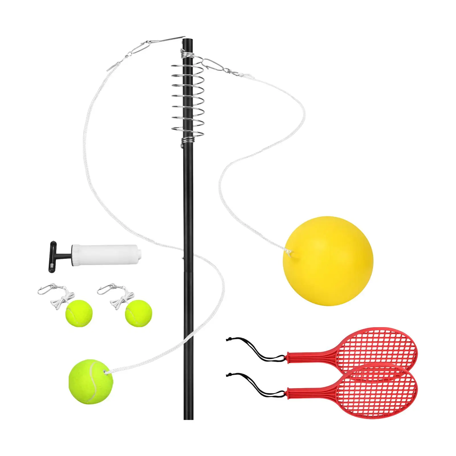 Tennis Training Tool Ball with String with Adjustable Height Pole Tetherball Set for Park Outdoor Garden Backyard Indoor Outdoor