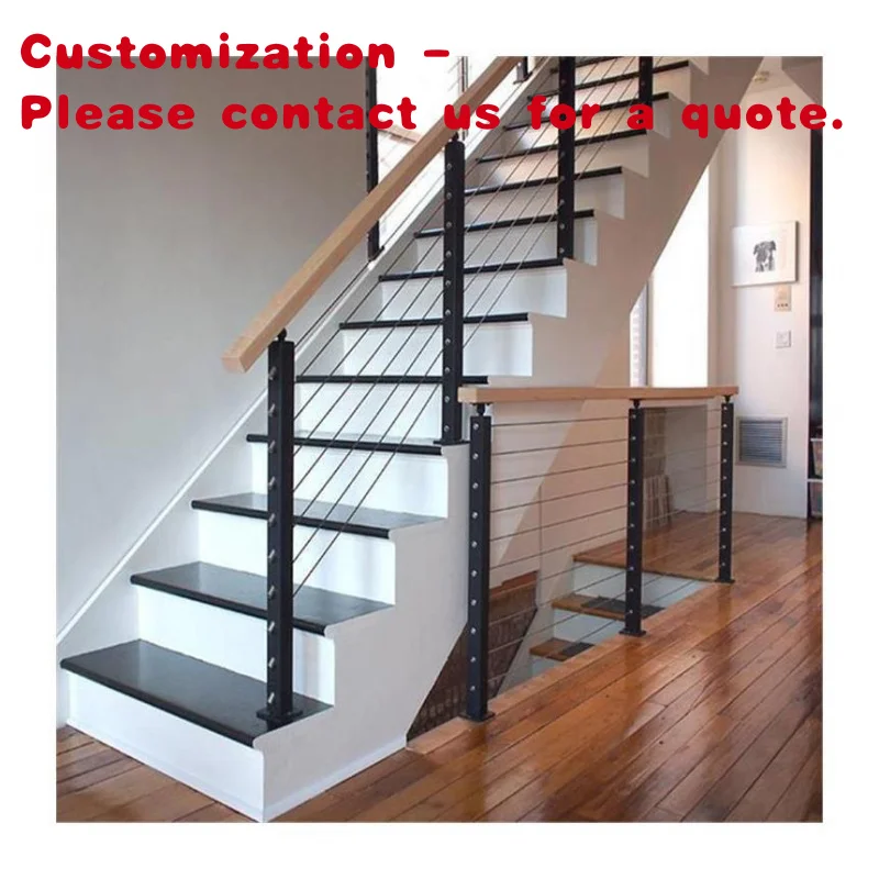 

custom.Stainless Steel Wire Staircase Railing Prices/Steel Pipe Stair Handrail /Balcony Stainless Steel Railing