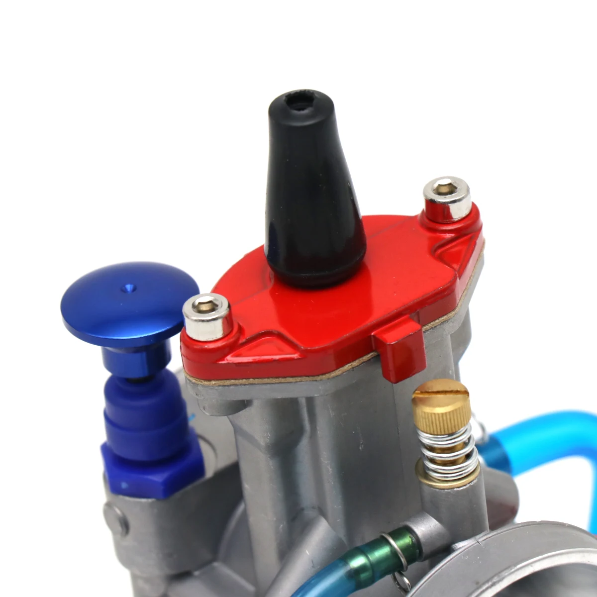 Alconstar-Carburetor Top Cover Fit for Keihin PWK 21-34 Carburetor Slide Cap Cable Adjuster Gasket Screw Carburateur Carb Parts