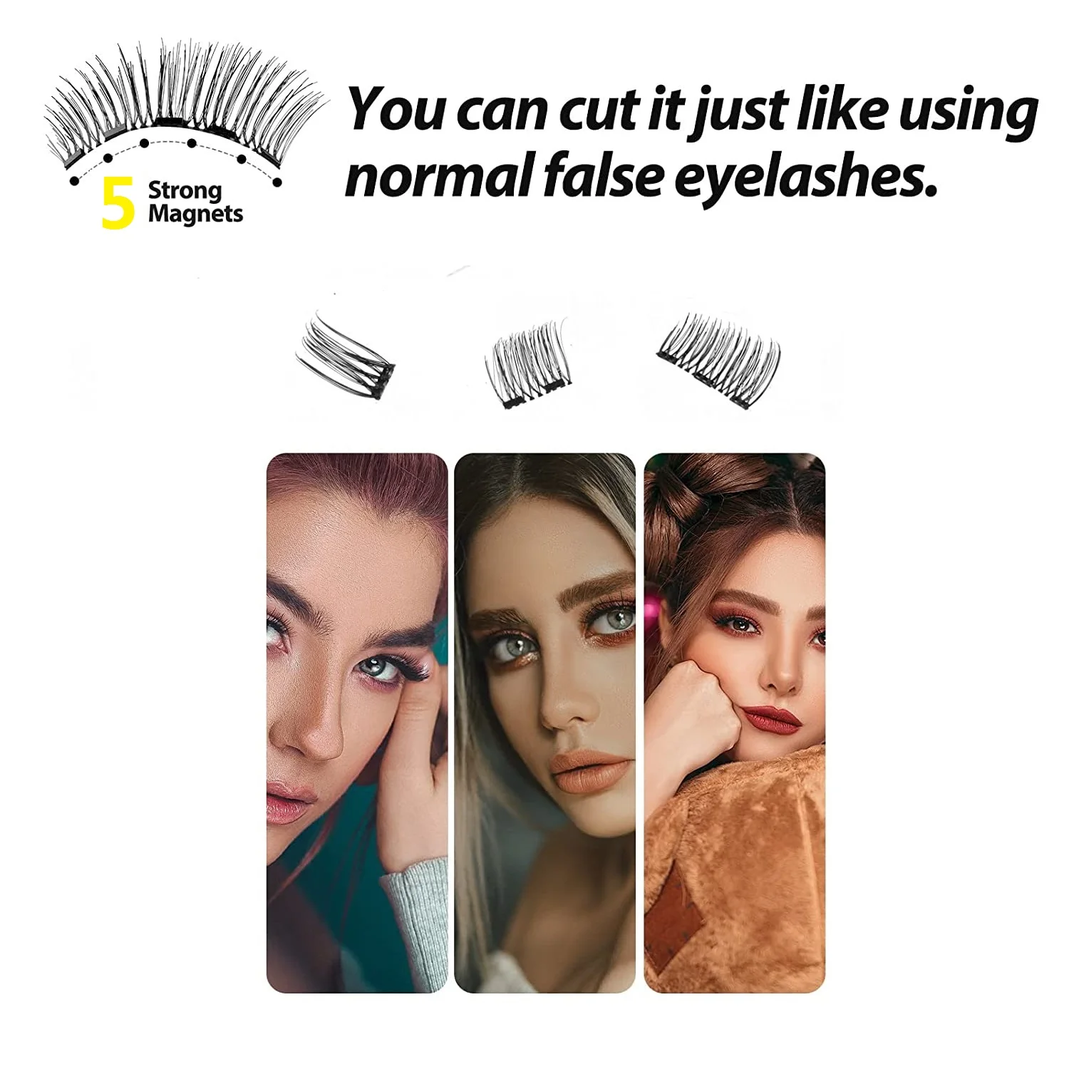 NEW With Mirror 5 Magnet Magnetic Eyelashes With faux cils magnetique Natural False Eyelashes Long Mink lashe