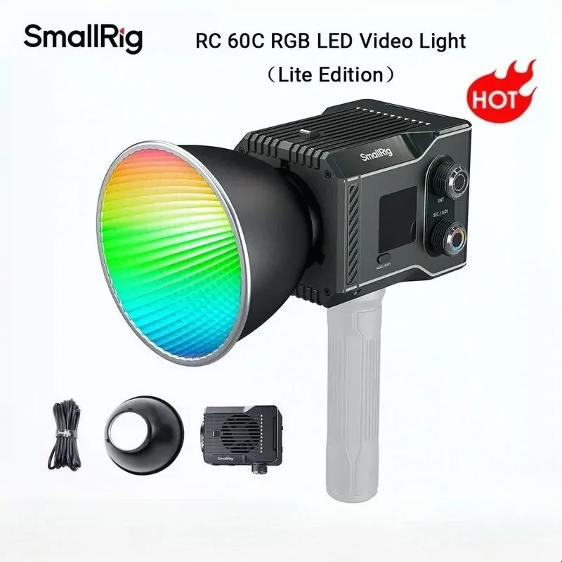SmallRig RC 60C RGB LED Video Light Built-in Battery w APP Control, 2500K-10000K w G/M Adjustment & Colored Filter, Lite Edition