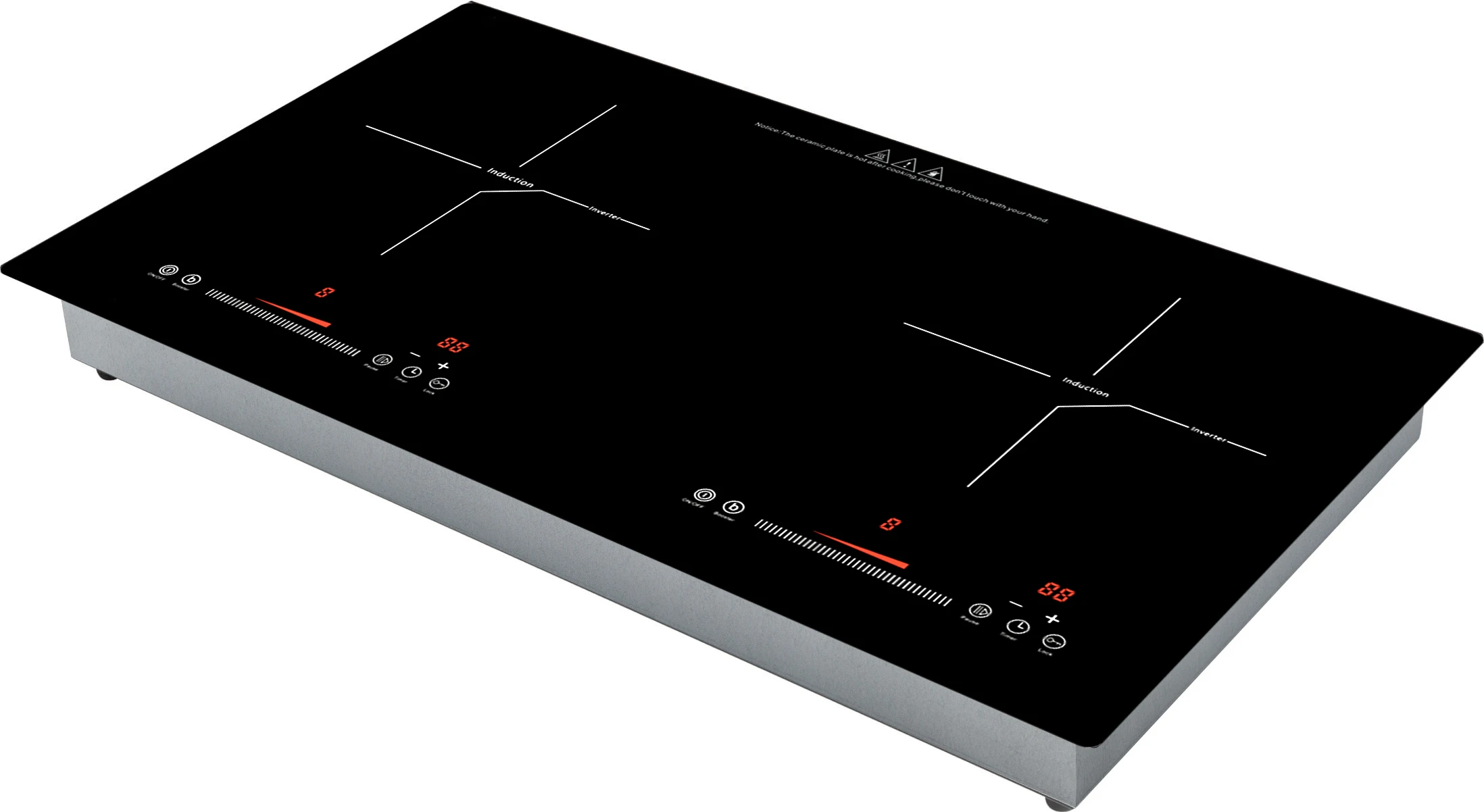 Countertop Touch Control 2-Burner Built-In 2200W Household Use Infrared Cooker Kitchen Appliance and Hob Induction Stove