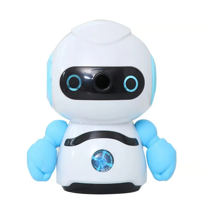 Cute Hand Held Manual Pencil Sharpener Portable Pencil Sharpener Robot Style Hand-Cranked Pencil Sharpener School Stationary