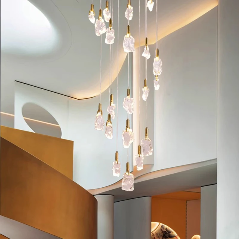 Modern home decoration crystal chandelier, stair Pendant lamp, living room Pendant lights, interior lighting