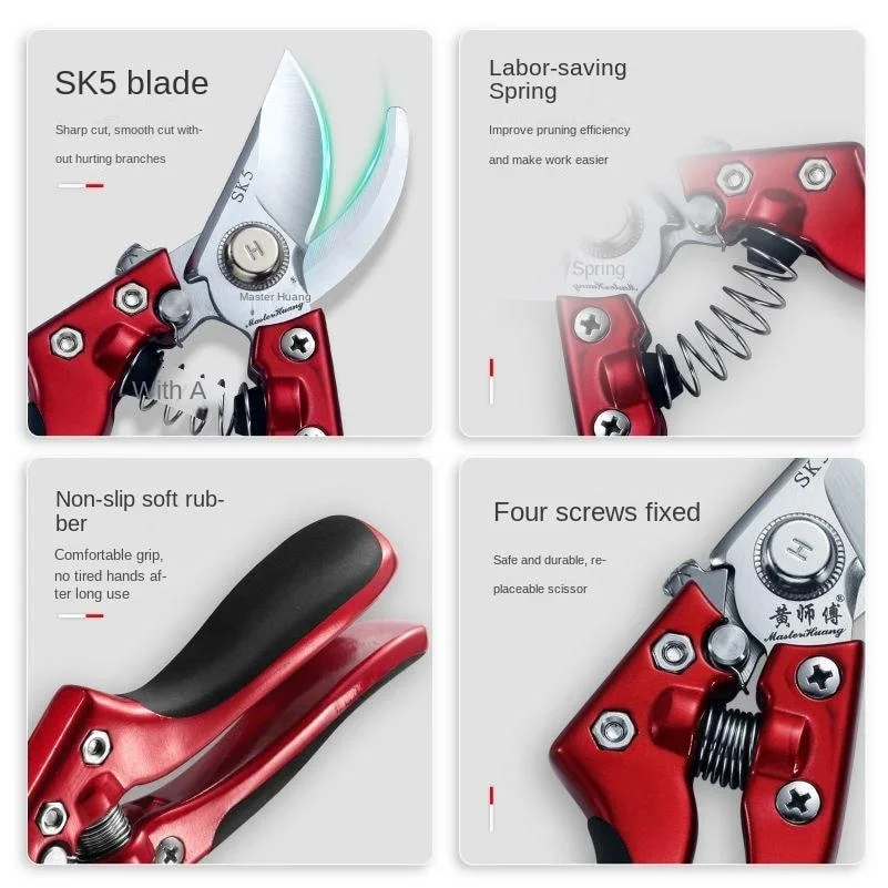 Floral Pruning Shears Fruit Tree Scissors Pruning Device Labor-saving SK5 Steel Branch Shears Gardening  Garden Tools