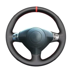 Black Faux Leather Car Steering Wheel Cover for Alfa Romeo 147 Alfa 6 2000-2011 156 166 Sportwagon Crosswagon 2003-2007