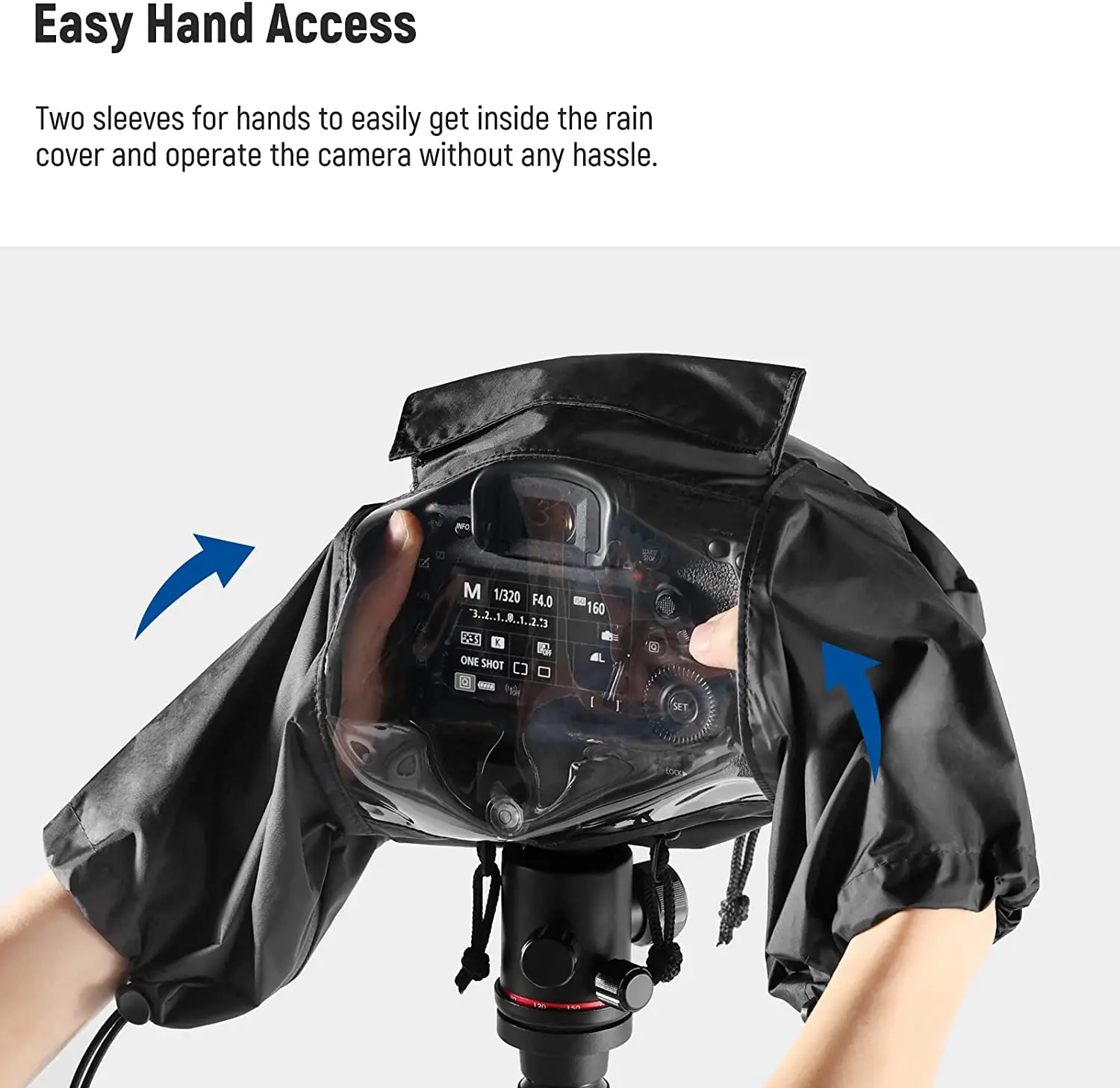 NEEWER Camera Rain Cover, Small Size Durable Nylon Raincoat for Sony A7 A9 Canon 7D 5D Nikon D750 D850 within ⌀200mm