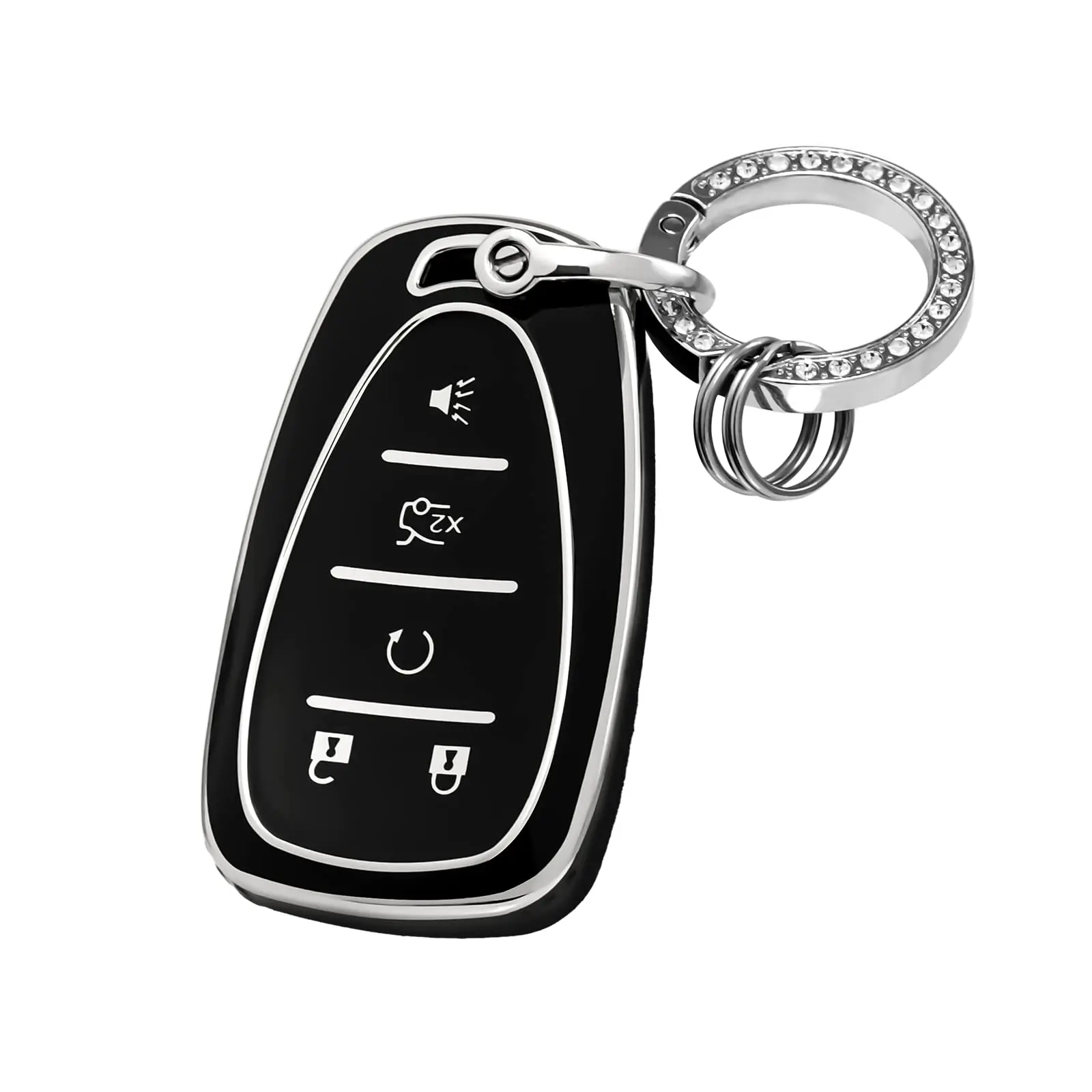 

5 Buttons car key case cover with keychainFor Chevrolet 2017-2019 Chevy Malibu Camaro Cruze Traverse Sonic Volt Bolt Equinox