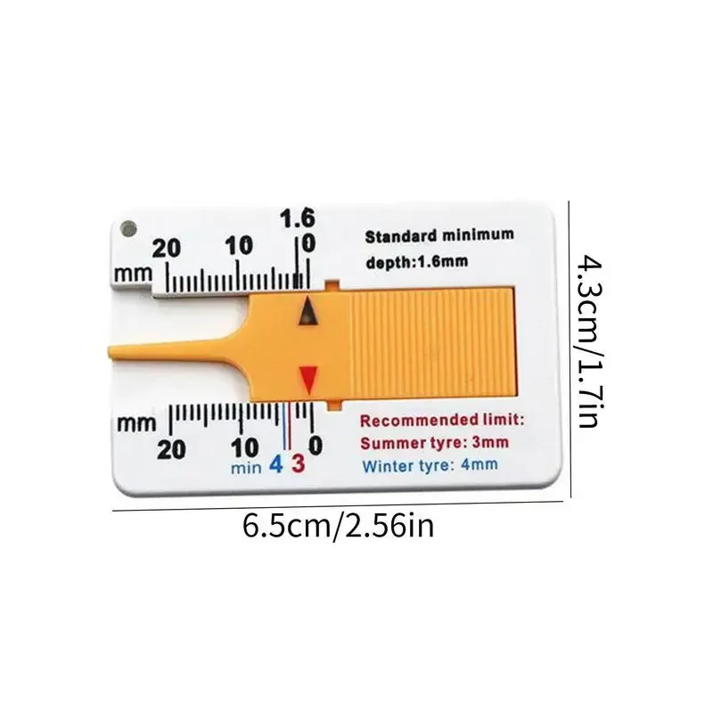 0-20mm Auto Depth Meter Tire Wheel Measure Tool Car Wheel Tread Depthometer Depth Indicator Ruler Plastic Tread Gauge Tire Tread