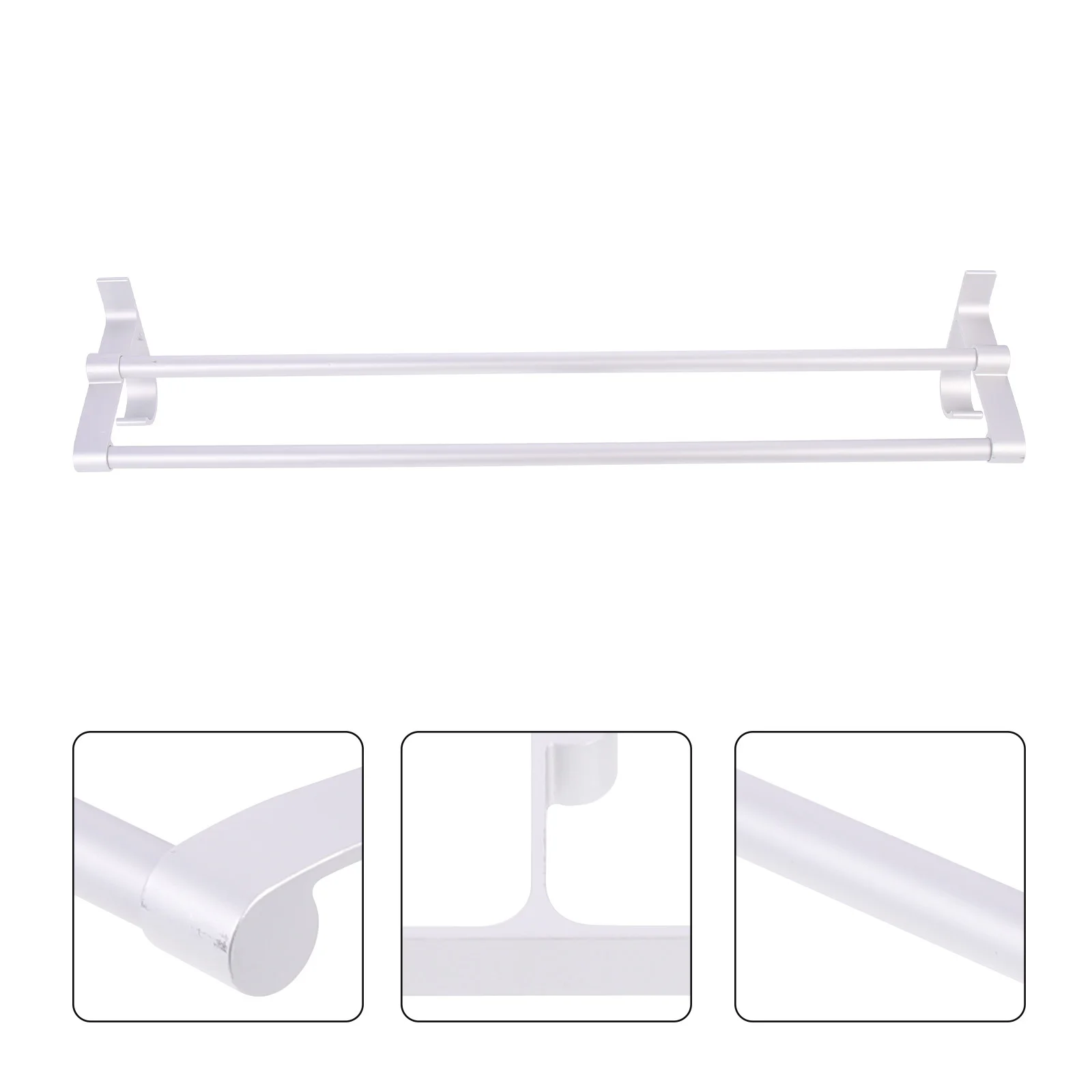 

1Set Wall-Mounted Towel Rack Stylish Bathroom Organizer Scratch-Resistant Iron Towel Bar No-Punching White Non-Punch Rack
