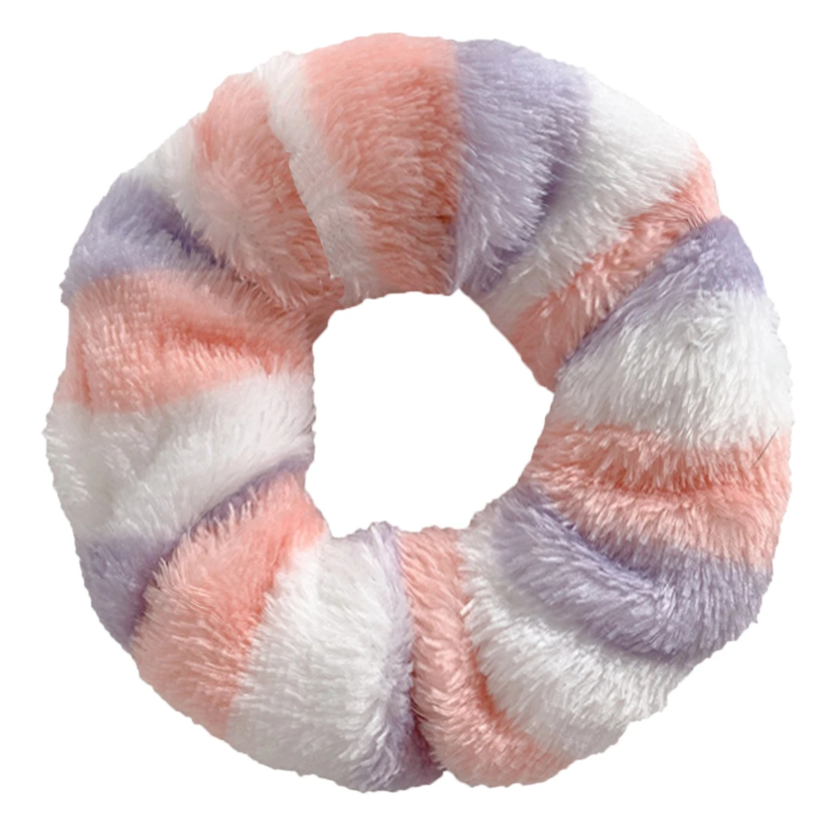 5pcs/lot Hair Scrunchies Furry Elastic Band Women Girl Ponytail Holder Accessories Plush Faux Fur Soft Colorful Patch Warm