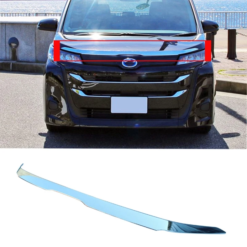 For Toyota noah 90 Series  2022 ABS Chrome Front Upper Grille Grill Cover Trim Decoration Strip Sticker Car Styling Accessories