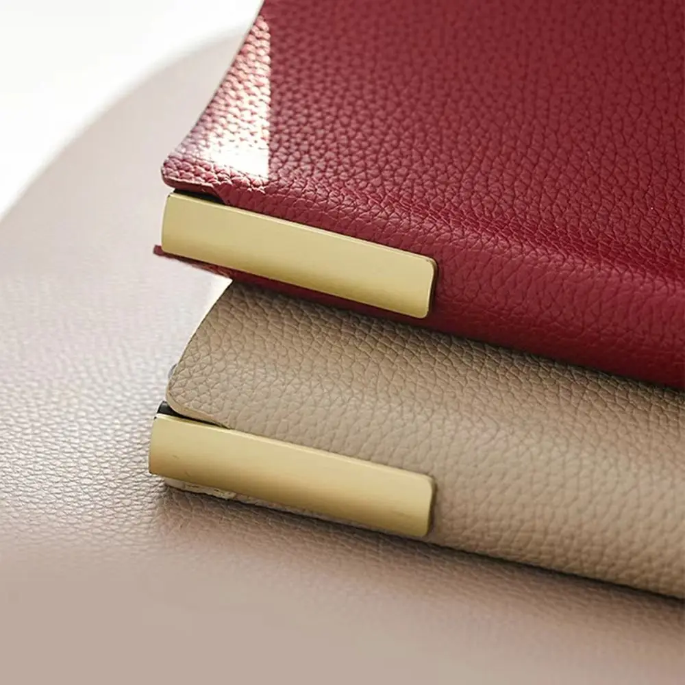 

Simple Thick Leather Notebook Litchi Leather Horizontal Line Meeting Record Book A5 Portable Business Notepad Student