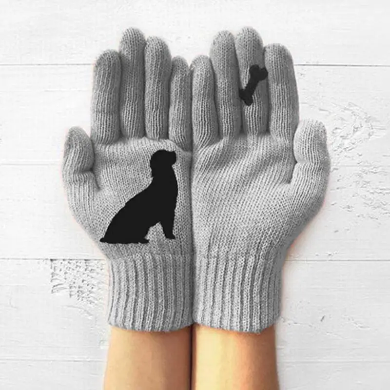 Guantes de invierno para mujer, manoplas de dedos cálidos de punto para mujer, manoplas elásticas suaves de moda, guantes de dedo completo para calentadores de manos